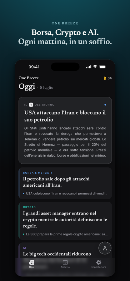 La schermata Oggi di One Breeze